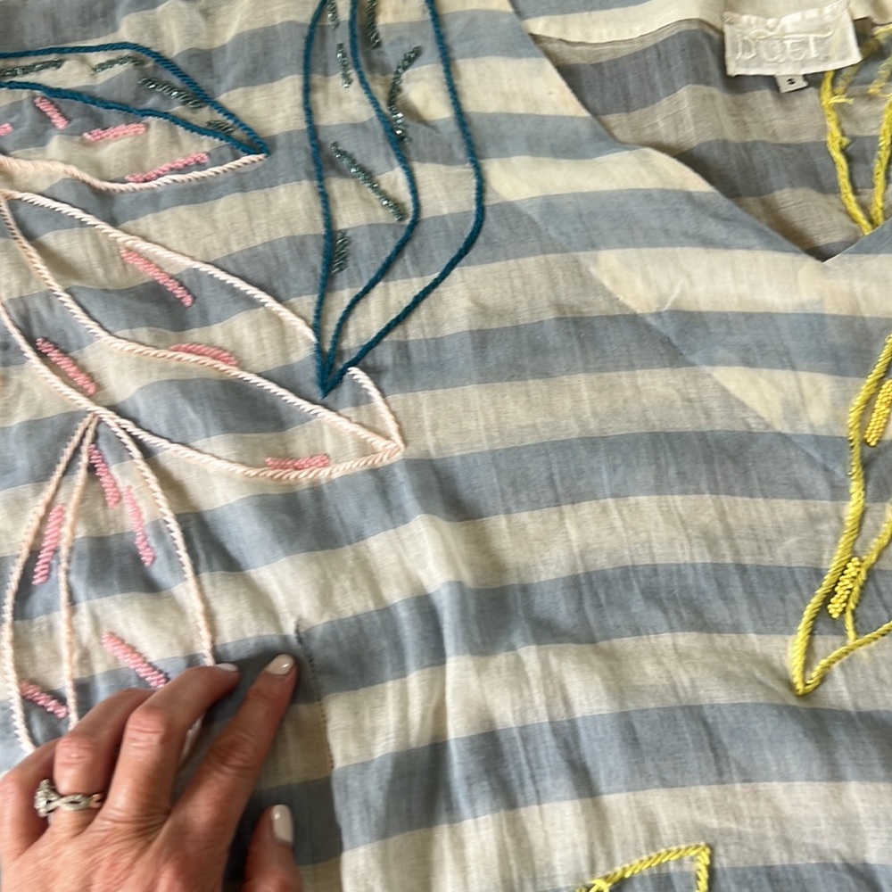 Anthropologie Fringed Embroidered Caftan Coverup - Picture 8 of 9